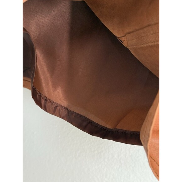 Leith Genuine Leather Soft Brown Knee-length Skirt Size 8 Western Cowboycore - Picture 10 of 13